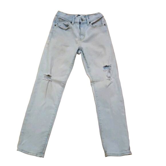 Old Navy Karate Slim Flex Max Jeans Boys 12 Adjustable Waist Ripped Light Wash - Picture 1 of 8